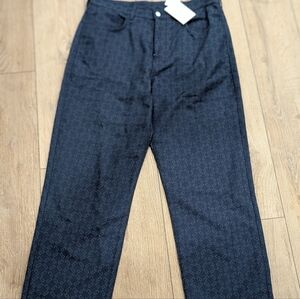 $1350 Mens GIVENCHY Monogram 72 Jacquard Straight Leg Jeans Gray/Blue 34